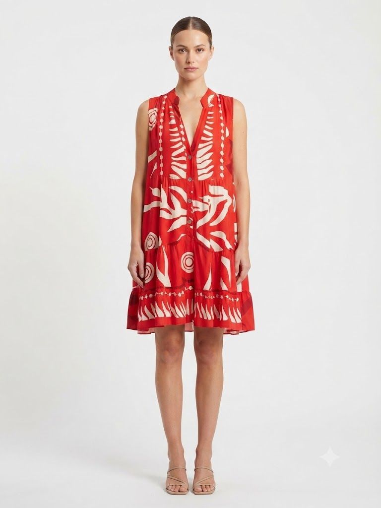 Red Boho Chic Dress